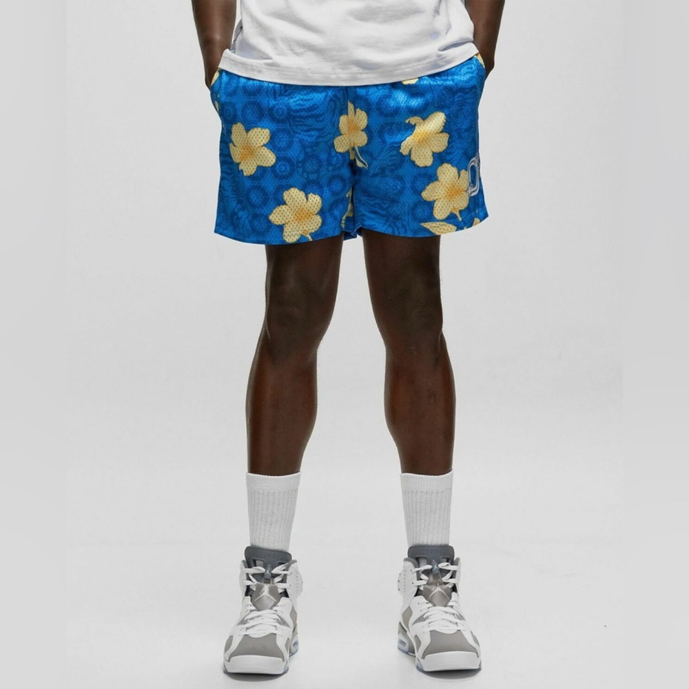 Kids Blue Floral Swim Shorts